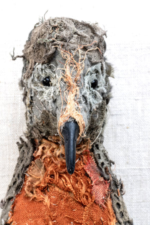 SOLD Alvin - textile bird sculpture