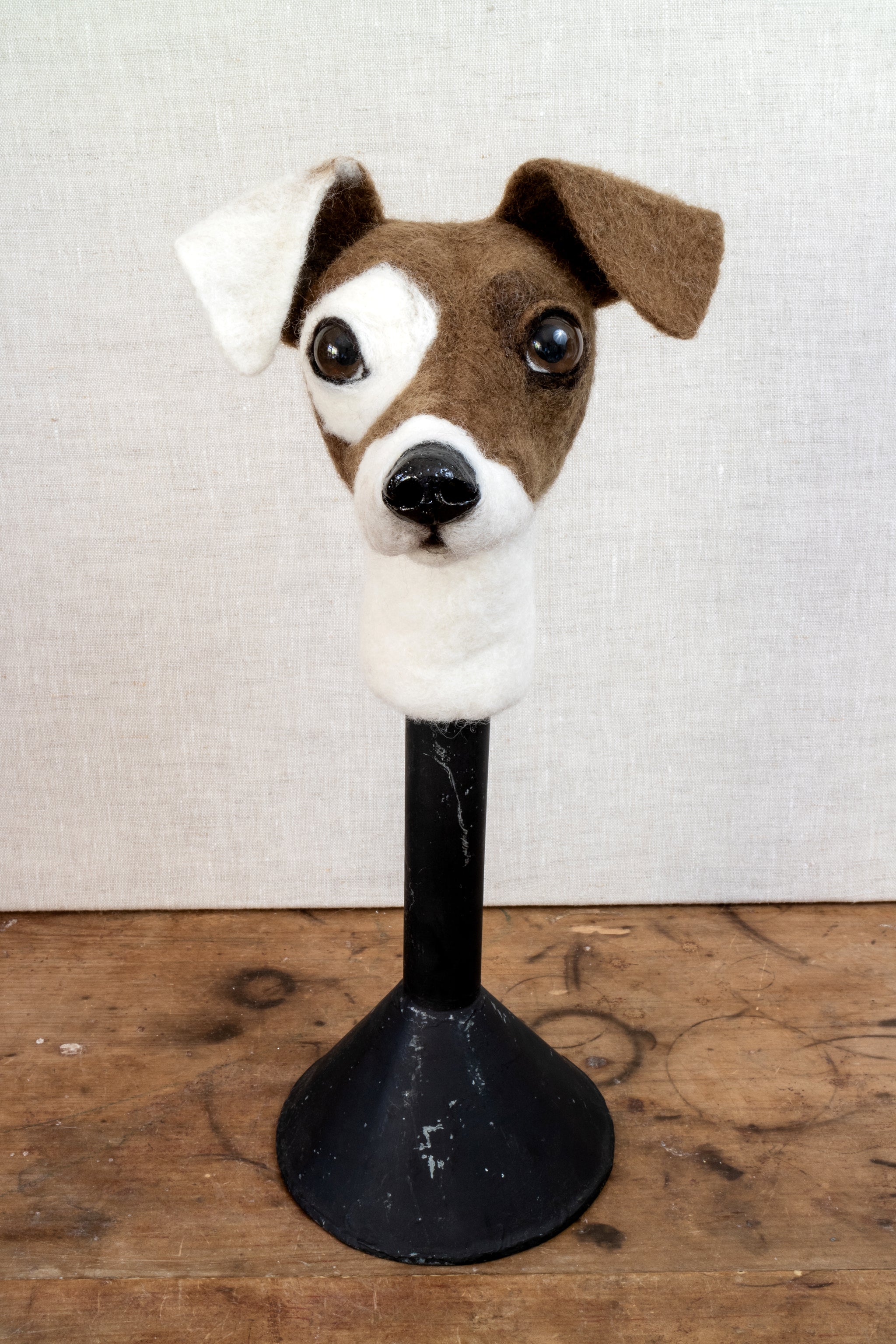 Ruthie -  Felted Jack Russell Dog Sculpture - SOLD
